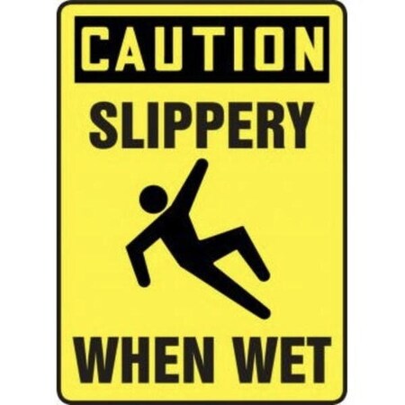 Accuform OSHA CAUTION Safety Sign SLIPPERY MSTF674XT MSTF674XT